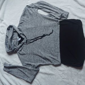 Nursing and Maternity friendly XL Tank with hood Everly's Story grey and black